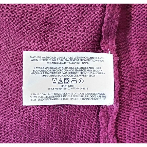 Eddie Bauer Sweater Size M Burgundy Maroon Pullover Crewneck Preppy Academia - Picture 8 of 15